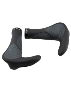 Grips 7/8 long 135mmTriple Density With Bar-End Black/Gray.